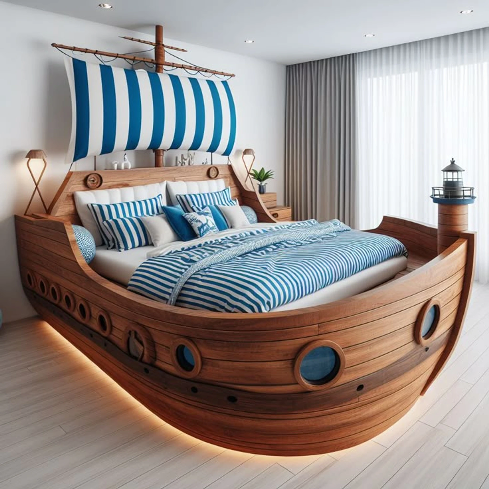 Ship-Inspired Bed: A Unique Bedroom Experience Inspired by the Sea